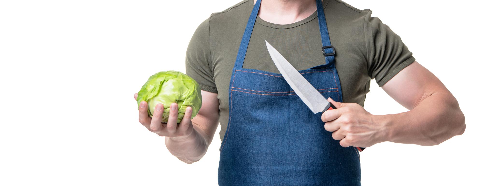 Trainer demonstrating knife skills